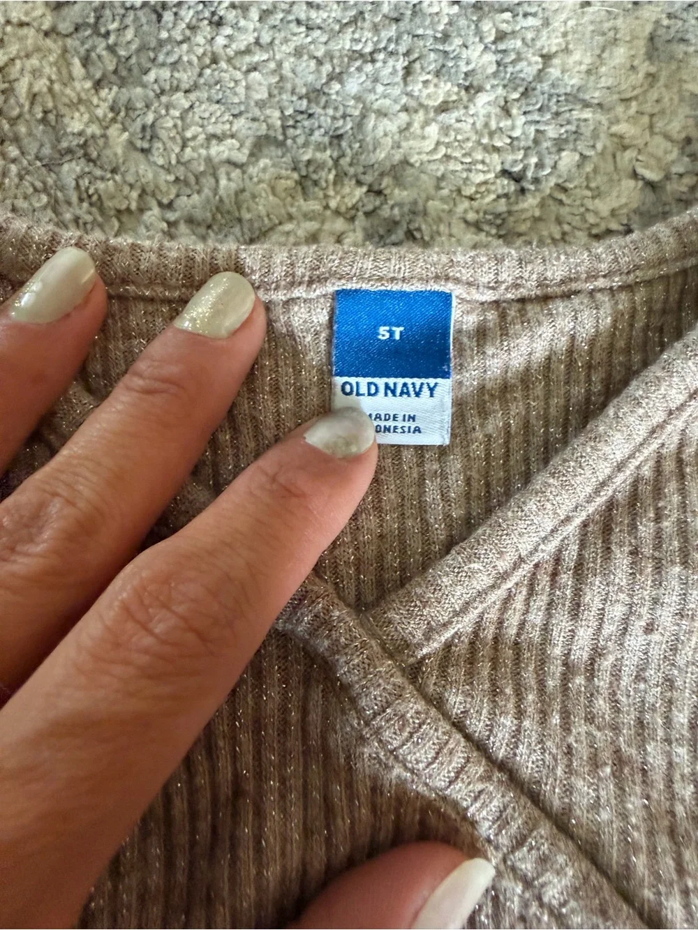 Old Navy Taupe and Cream sweater and skirt set